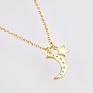 Fuamay Silver Star Moon Stone Necklace 925 Bling Crescent Stars and Moon Necklaces Cadenas De Mujer