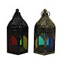 Garden Home Decoration Black Metal Geometric Moroccan Style Lantern Candle Holder
