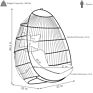 Garden Rattan Adult Hanging Egg Swing Chair All Weather Courtyard Patio Outdoor Furniture Hanging Chair