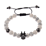 8mm white turquoise Crown Zircon Beads Bracelet