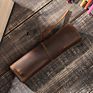 Genuine Leather Retro Luxury Pencil Cases Roll Pen Bag Storage Pouch for Stationery School Supplies Makeup Cosmetic Bag Holder