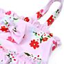 Girls Infant Swimwear One-Piece Sweet Pink Swimsuit Ruffled Floral Printed Bikini for Girls