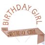 Glitter Birthday Girl Sash Rhinestone Happy Birthday Headbands Set for Girls Birthday Party Supplies