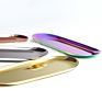 Gold Oval Towel Storage Fruit Cosmetics Jewelry Trays Metal Organizer Cookie Rolling Stainless Steel Decorative Tray