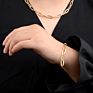 Gold Plated Big Cuban link Necklace Bracelet Chain Jewelry Set