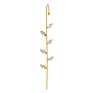 Gold Plated Copper Zircon Pearl Needle Leaves Hook Earjewelry Lightning Cuff Earrings Ear Wrap Crawlers