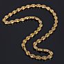 Gold Plated Men Stainless Steel Coffee Bean Link Chain Necklace