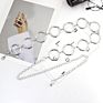 Gold Silver Chained Belt Women Circle Shaped Metal Chain Female Waist Belt for Dress Waistband