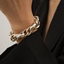Gold Silver Oval Link Chain Bracelet for Women Aluminum Circles Chain Female Bracelets Bijoux