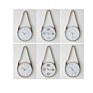 Gold Wall Clock Nordic Vogue Mute Movement Glass Clock Minimalist Home Decor Pu Leather Belt Hanging Clock