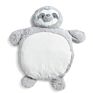 Grey Sloth Belly Blanket, White and Grey Sloth Plush Stuffed Animal Tummy Time Play Mat