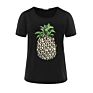 Gtkzs Pineapple Anime Cartoon Graphic Print Women O Neck Short Sleeve T Shirt