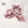 Hair Scrunchies Solid Color Silk Satin Women Bowknot Kids Hair Accessories Scrunchies Bow