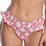 Halter Tie Front Floral Bikini Thong Bathing Suit Push up Luxury Swimwear Ruffle Strap 2 Piece Swimsuits for Women