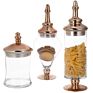 Hand Blown Decorative Set 3 Wedding Candy Buffet Glass Apothecary Jar