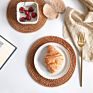 Hand Woven Rattan Coaster 10Cm Insulated Coasters & Placemats for Kitchen Office Teacup & Coffee Mat Set