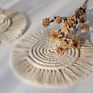 Handcrafted Macrame Coasters Cotton Rope Woven Boho Macrame Coaster with Tassel Home Decor Mugs