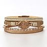 Handmade Magnetic Clasp Braided Gemstone Men Bracelet Gennine Synthetic Leather Mens Leather Bracelet