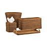 Handmade Rattan Wicker Rectangular Portable Storage Lid Made in Vietnam