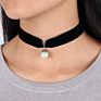 Handmade Velvet Lace Vintage Choker Necklace for Women Collar Torques Neck Jewelry Black Boho Stretch Yin Yang Charm Gothic Punk