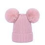 Hat Rex Rabbit Double Hairball Knitted Hat Mum and Baby Matching Beanie