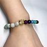 Healing Chakra Awl Charm Bracelet with Matt Amazonite Stone Beads Bracelet