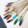 Hexagon Pencil Point Natural Real Gem Stone Pendant Necklace Crystal Stone Jewelry Necklace Healing Stone for Women