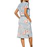 High-Waisted Breathable Milk Silk Casual Print round Collar Dress