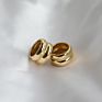 High End 18K Plain Gold Simple Double-Layer Chunky Statement Rings Stainless Steel Simple Gold Plated Jewelry