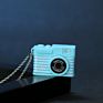 Hip Hop Flash Resin Camera Choker Necklace Vintage Illuminated Small Camera Pendant Necklace for Men Women