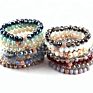 Holiday Gift Handmade Women Bracelet 10Mm Assort Crystal Glass Beads Bracelet 5 Different Pave Ball Color Elastic Charm Bracelet