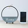 Home Garden Vintage Abstract Wrought Iron round Wall Hanging Flower Basket Planter