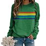 Hoodies Pullover Causal Rainbow Printed Long Sleeves O Neck Loose Sweatshirt Women Hoodies Pullover