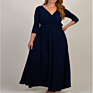 Hotest Navy Wrap Dress Pregnant Breastfeeding Clothes Women House Dress