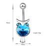 Hovanci Body Piercing Navel Rings 5 Medical Zircon Blue Owl Piercing Belly Button Body Jewelry Women Piercing Ring Dangle Navel