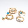 In Stock 4Pcs/Set Gold Plated Evil Eye Ring Set Women Jewelry