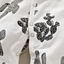 Infant Toddler Boys Girls Long Sleeve Cactus Print 100% Cotton Romper Baby Jumpsuit Footie with Hat