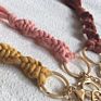 Ins Luxury Handmade Boho Decor Woven Macrame Tassel Crochet Mini Wedding Gold Keychain Bag Charms Accessories