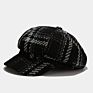 Ins Retro Classic Female Gatsby Flat Hats Autumn Plaid Newsboy Ivy Cap for Women