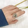 Ins Rings Women Special Design 3D Resin Ring Dry Flower Transparent Resin Ring Set for Women Girls