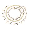 Ins Waterdrop Sterling Silver Anklets Cuban Link Letter Iced Out Cz Cuban Initial Anklets Women