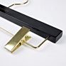 Inspring Black Color Gold Hook and Clips Wood Pant Skirt Hanger with Gold Color Printing Logo