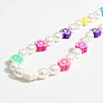 Irregular White Freshwater Pearl Seed Beads Collar Statement Plant Aesthetic Accessories Multicolor Flowers Necklace