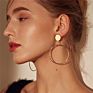 Jachon Statement Earrings Gold Jewelry Big Geometric round Earrings for Women Hanging Dangle Drop Gold Earrings