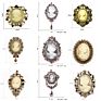 Jaenones Vintage Rhinestone Brooches Queen Head Portrait Brooch Cameo Brooch Sets