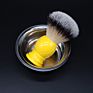 Jdk Promotion Yellow Color Blade Shaving Brush Synthetic Hair Acrylic Handle Mens Foaming Brush Tools