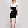 Jersey Solid Penciel Maternity Skirts Knee Length