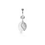 Jewelled Double Leaf Vintage Belly Button Ring