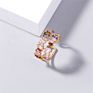 Jewelry Colorful Irregular Zircon Double Layer Open Rings Adjustable Multi Gemstone Brass Ring for Women