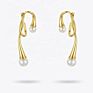 Jewelry Gold Color Irregular Knot Double Pearl Ear Clip Environmental Brass Earrings Lasting Color Retention E201148